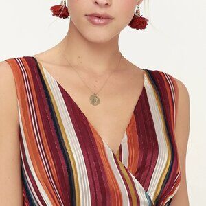 NWT Lulus Make My Dreams Come True Burgundy Multi Striped Midi Dress​